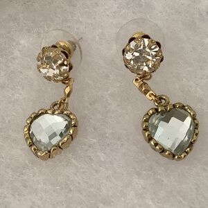 Betsey Johnson Crystal Heart Dangle earrings
